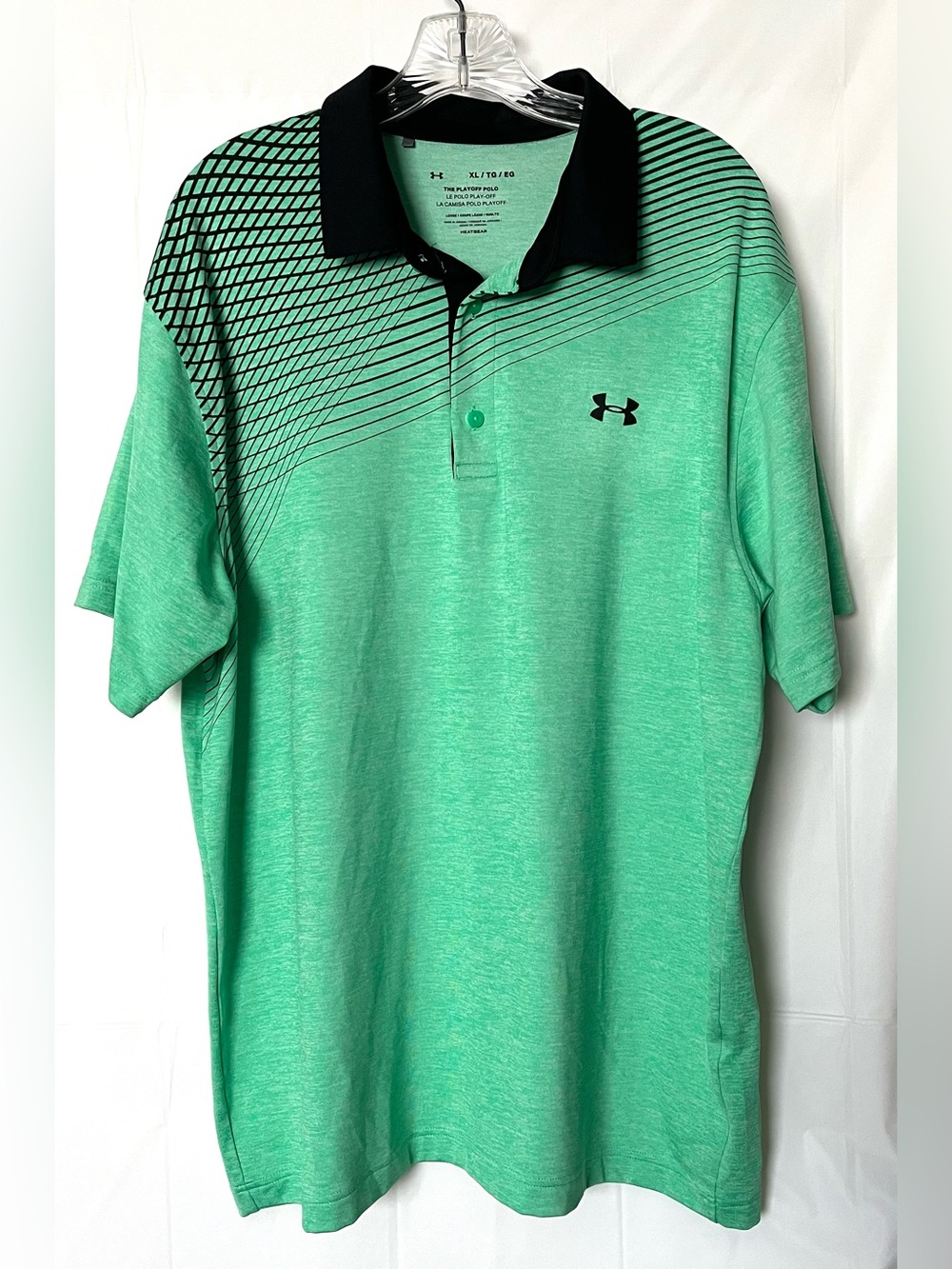 Under Armour Mint Green Polo with Black Collar